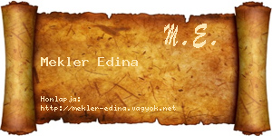 Mekler Edina névjegykártya