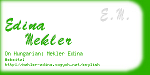 edina mekler business card